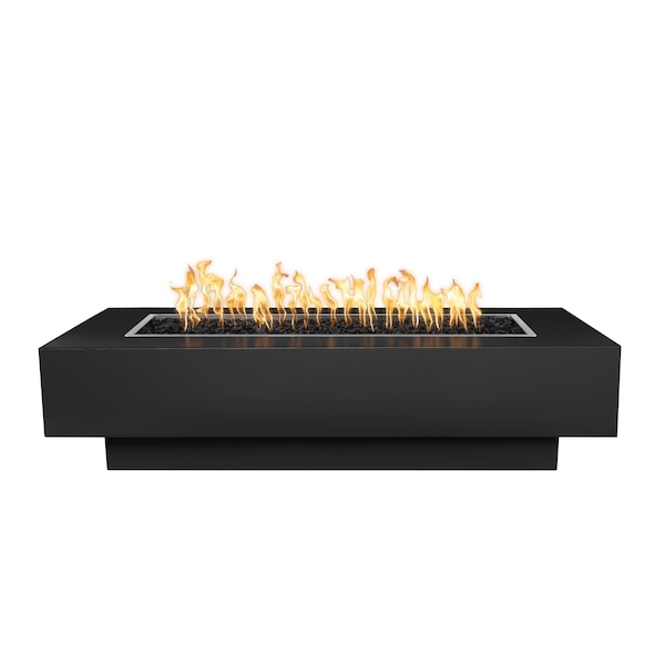 The Outdoor Plus 84 Rectangular Coronado Fire Pit, Powder Coated Metal, Black, Liquid Propane OPT-CORPC84E12V-BLK-LP - main